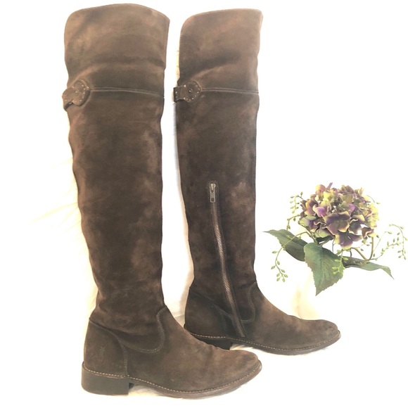 Frye Shoes - FRYE Shirley OTK Dark Brown Oiled Suede Boots- 9